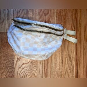 Cream Checkered Women's Bag